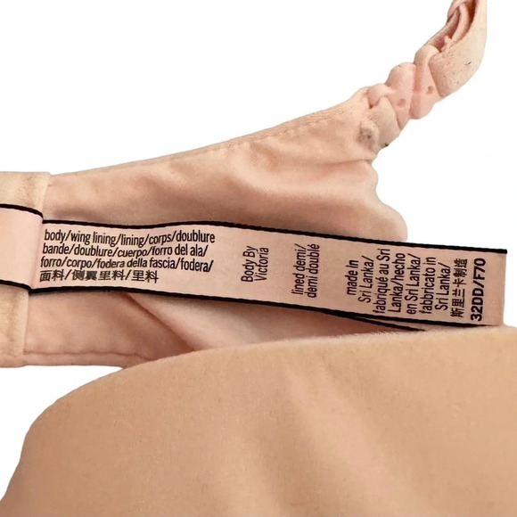 Victoria Secret Lined Demi Body By Victoria Bra 32DD Underwire Lace Overlay - Picture 7 of 8